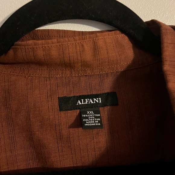 Selling bronze button down shirt from Macy’s Alfani XXl - Picture 2 of 2